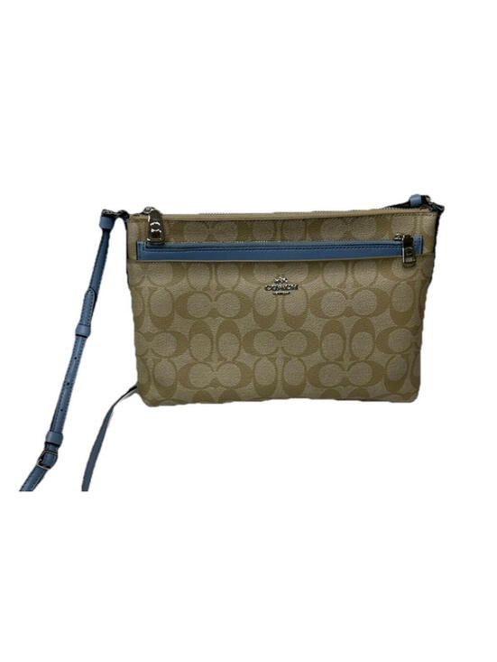 Coach Handbags - Coach SIgnature East West Crossbody Handbag Light Khaki Pool Zip Pouch F58316